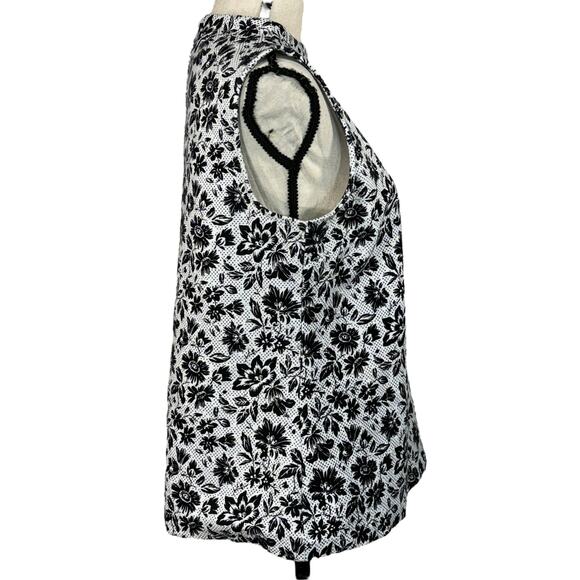 Talbots Petite Large Top Floral Stretch High-Neck Sleeveless Textured Multicolor - Picture 3 of 6